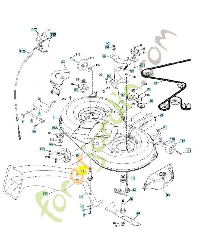 Axe de palier gauche 532137646. Pièce de rechange Husqvarna 