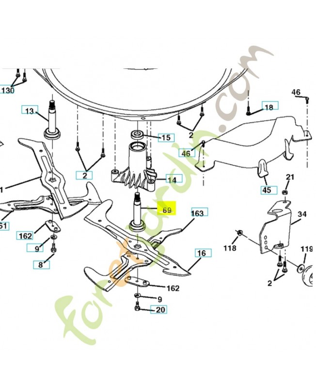 Axe de palier droit 532165482 husqvarna