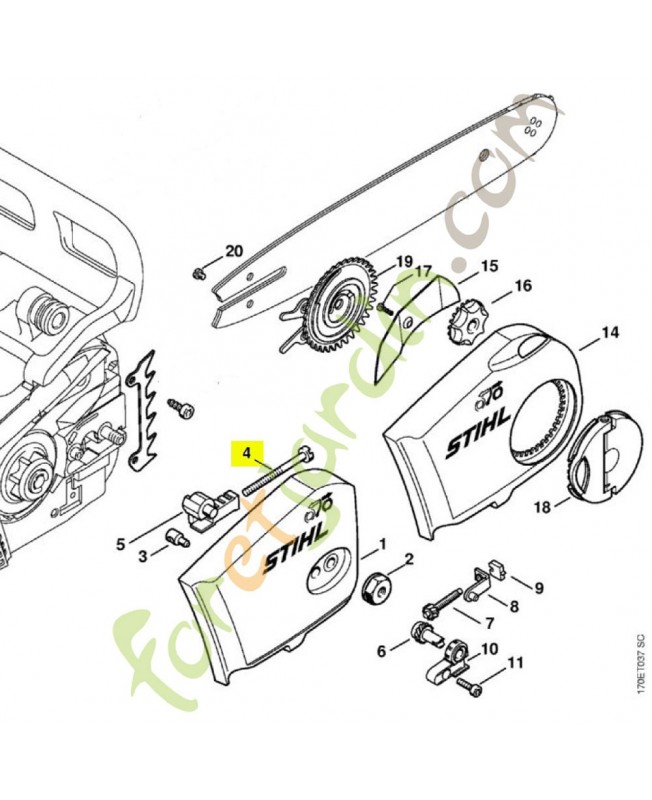 Vis 1123-664-1605 stihl.Pièces détachées stihl