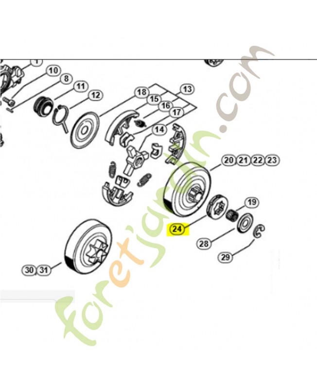 Bague 3/8 7 dents Stihl ref. 0000-642-1231