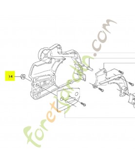 Ecrou husqvarna ref. 503220001 Remplace référence 254611814 ; 505250408 ; 531020106