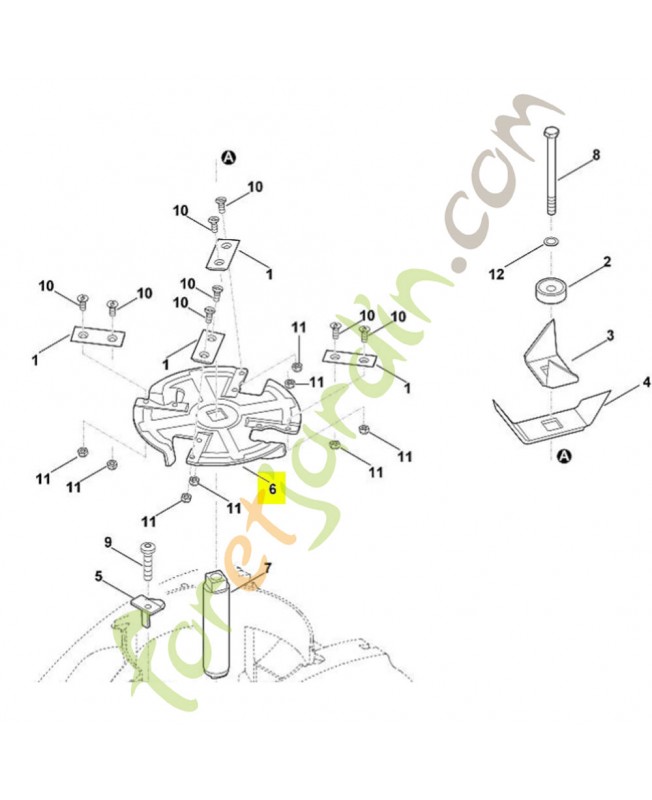 Disque à couteaux nu