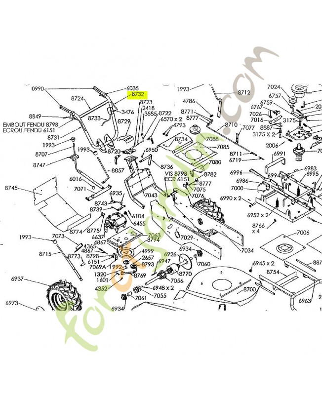 Câble embrayage de lame référence K308020001