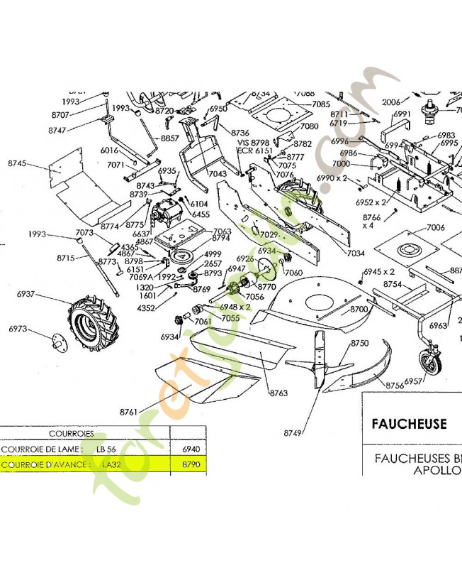 Courroie d'avance référence K306030018