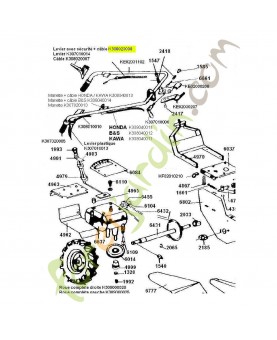 Levier avec sécurité + câble référence K308020008