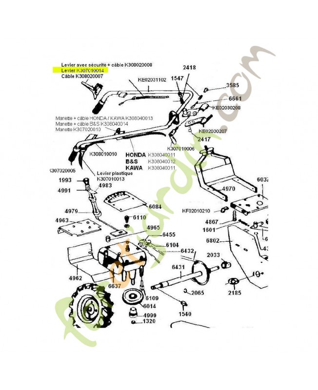Levier référence K307010014 Levier référence K307010014