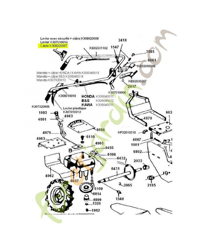Câble référence K308020007 Câble référence K308020007