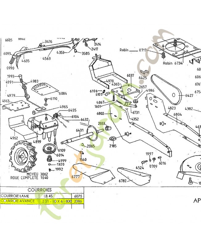 Courroie référence K306030004 Courroie référence K306030004