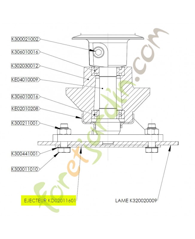 Éjecteur référence KD02011601 Éjecteur référence KD02011601