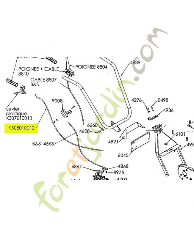 Câble référence K308010012 Câble référence K308010012