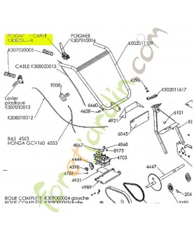 Poignée + câble référence K308020014