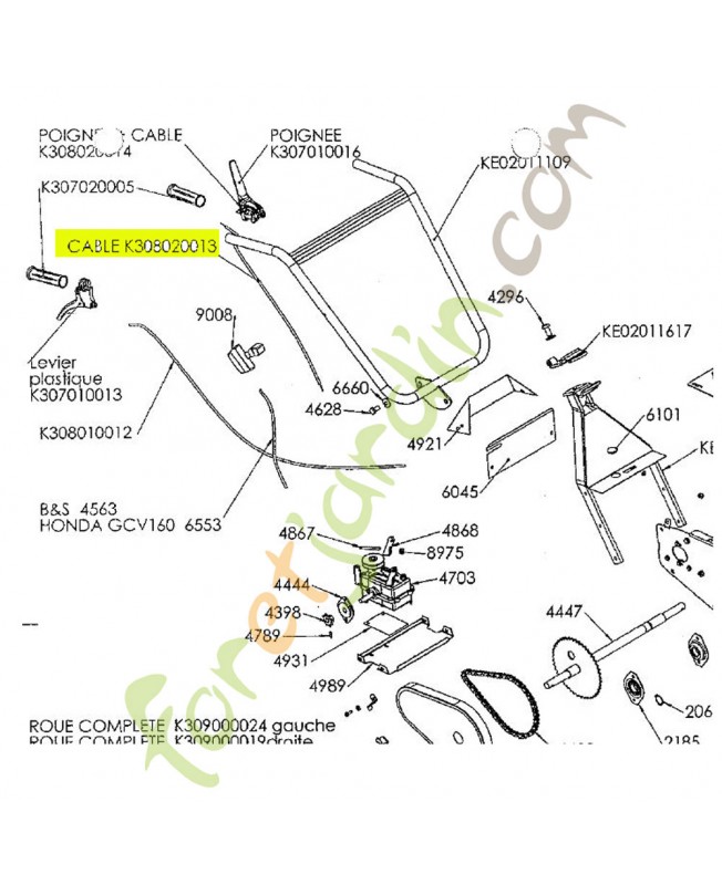 Câble référence K308020013 Câble référence K308020013