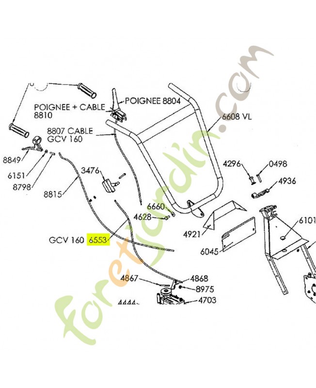 Câble des gaz référence K308040003 Câble des gaz référence K308040003