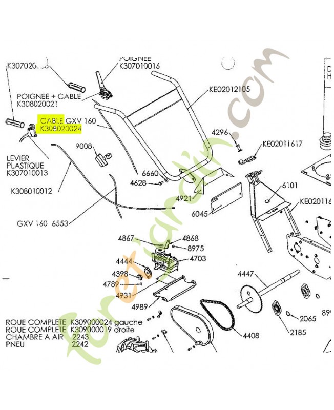Câble référence K308020024 Câble référence K308020024