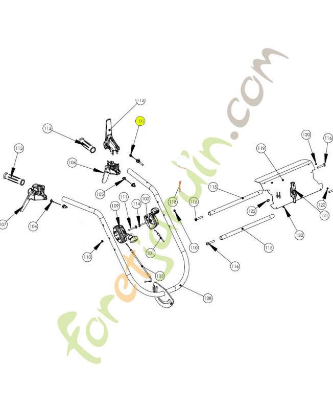 Câble d'embrayage de lame référence K308020036 Câble d'embrayage de lame référence K308020036