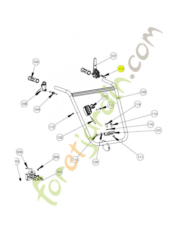Câble d'embrayage de lame référence K308020011 Câble d'embrayage de lame référence K308020011