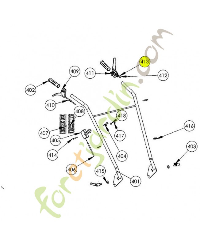Poignée + câble référence K308020018