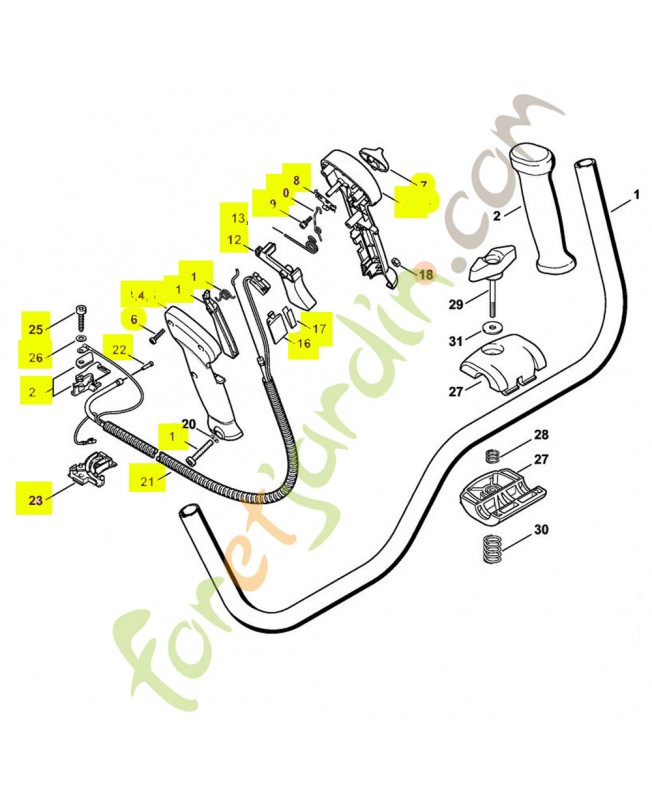 poignée complète stihl 4134-790-1351