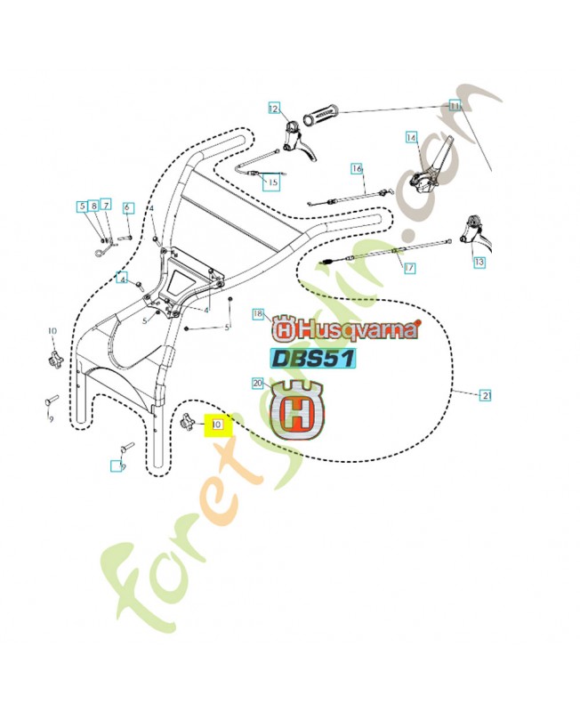 Ecrou papillon husqvarna ref. 531008462