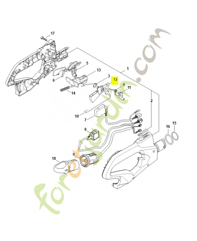 Levier de commande stihl réf. 4869-435-2400
