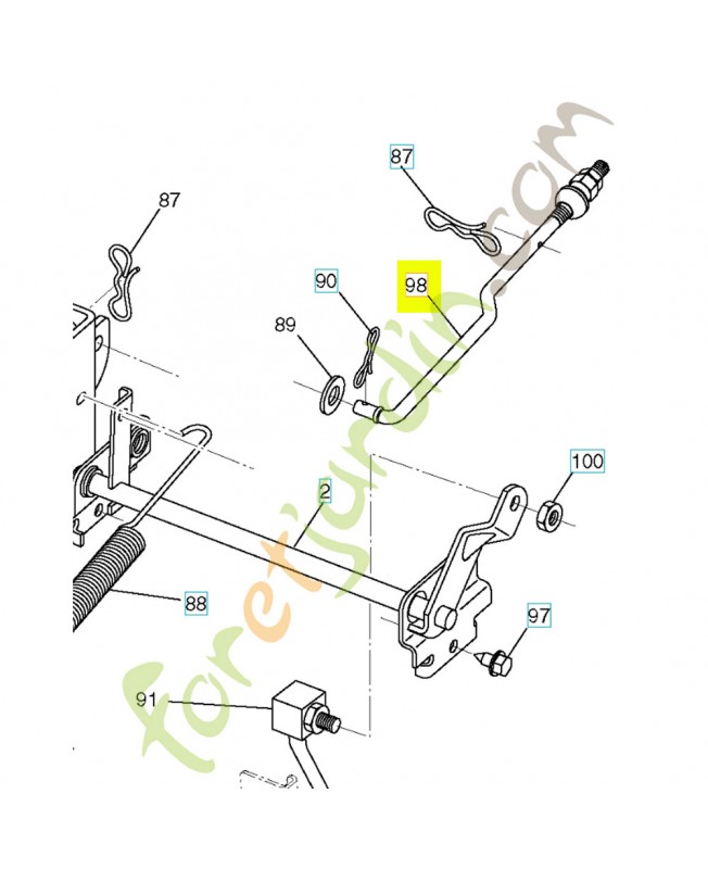 Tringle supérieur carter avant Husqvarna ref. 581506903