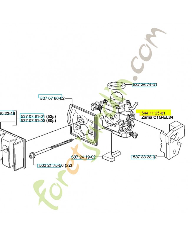 Carburateur husqvarna ref. 544112501 Remplace référence 503283405 ; 503283115