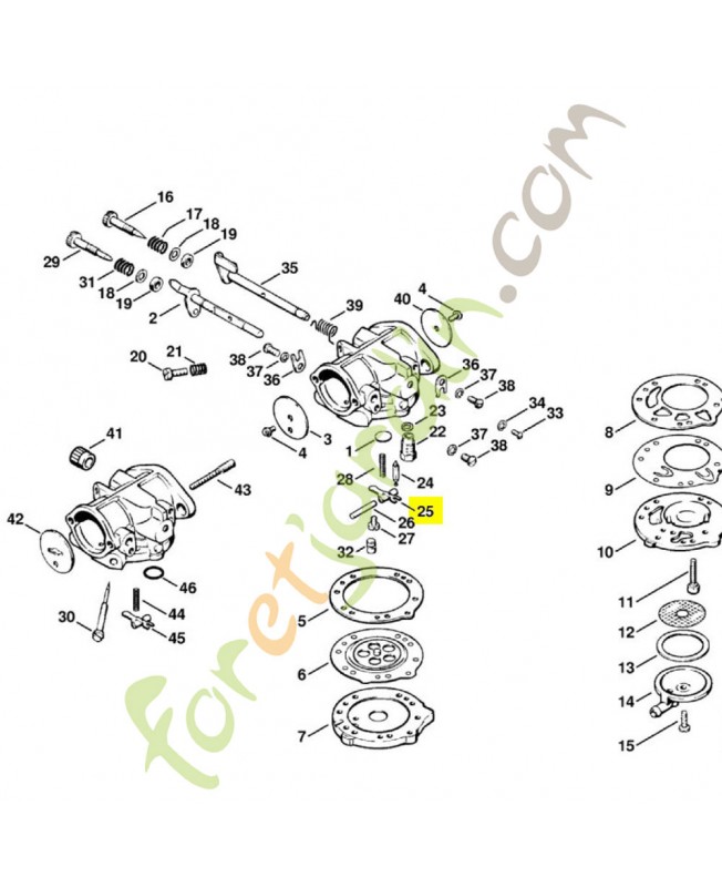 Levier reglage d'admission