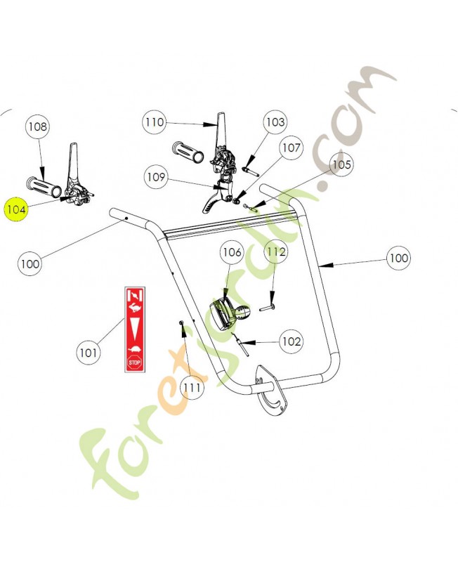 Câble + levier référence K308010040 Câble + levier référence K308010040