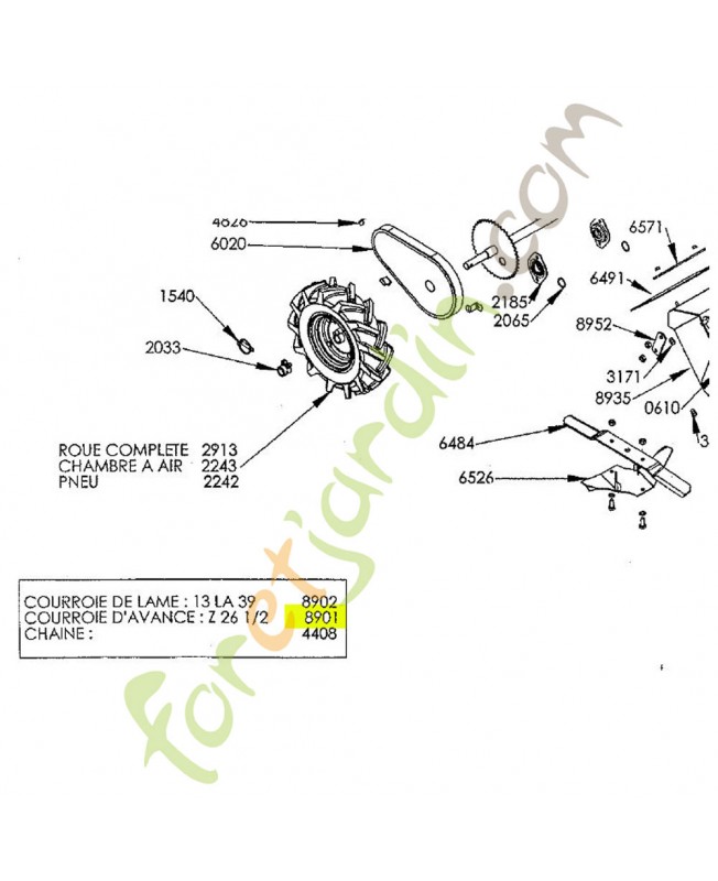 Courroie K306030006 (Z 26.5) référence K306030006