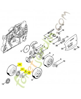Jeu pignon a anneau 3/8 8 dts