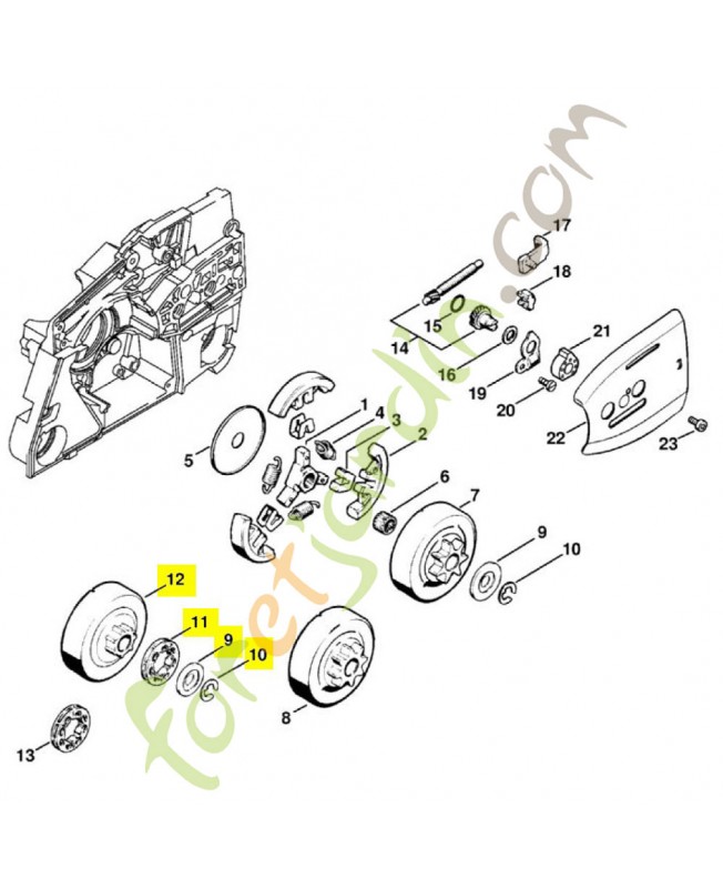 Jeu pignon a anneau 3/8 8 dts