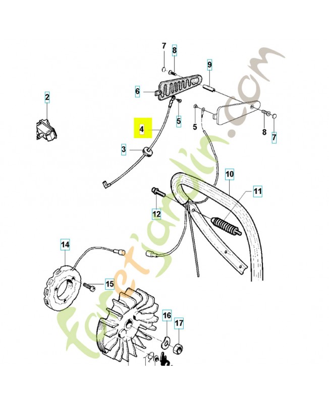 Cable husqvarna ref. 501634407 Remplace référence 501634406 et 501634404