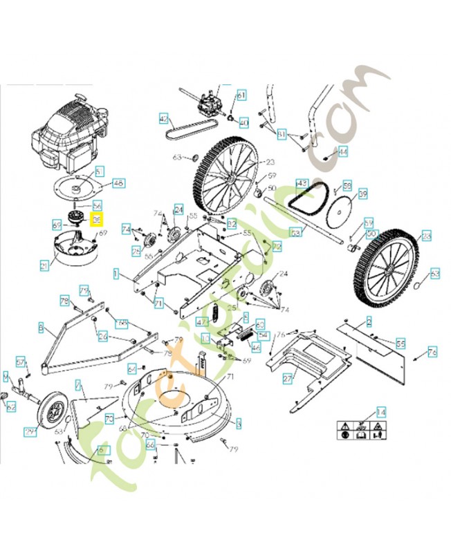 Poulie de variateur husqvarna ref. 531009470