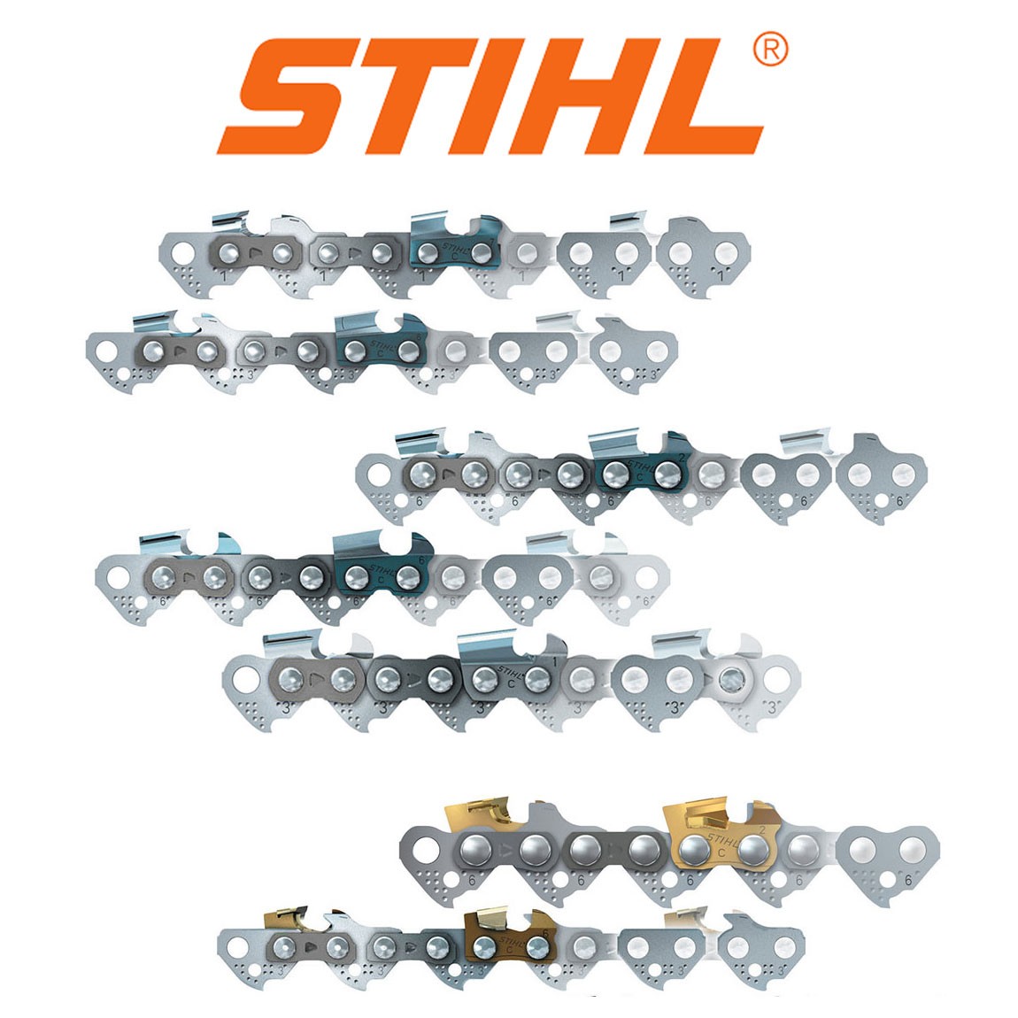Chaine pour tronconneuse 3/8 1.6 mm 72 maillons STIHL - pièce Origine  constructeur