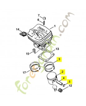 Piston complet d 46mm Stihl réf 1125-030-2002