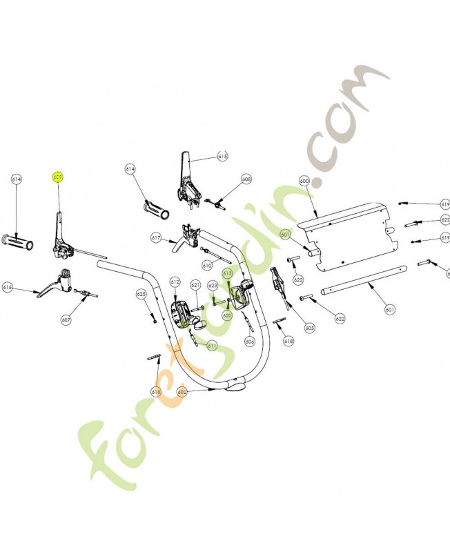Câble + levier référence  K308010037