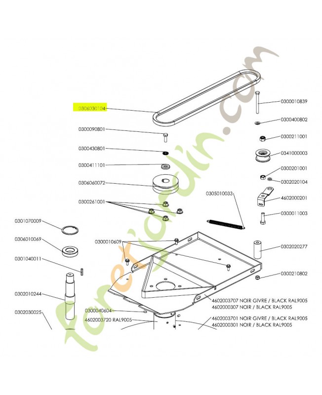 Courroie référence 0306030104 (4LK43)