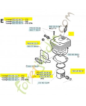 Cylindre piston complet