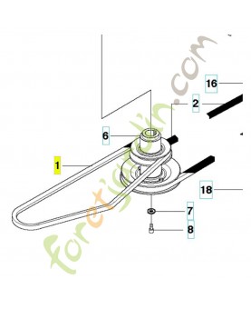 Courroie husqvarna husqvarna ref. 589531201 Remplace référence 531007572 et 506988301 et 522930301 ; 531008036