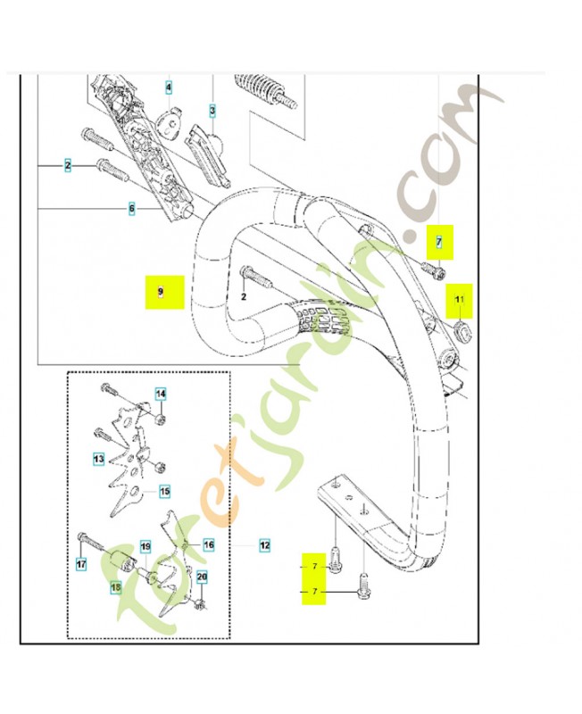 Poignée avant complète