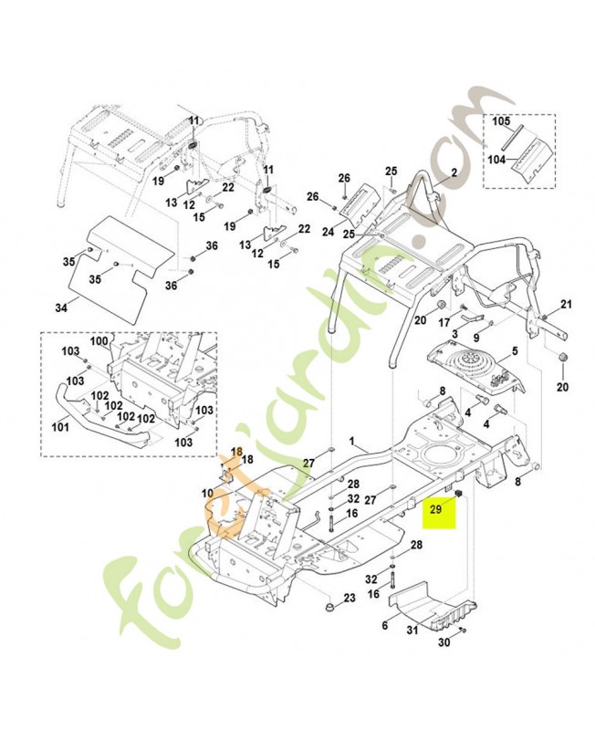 Contre-piece encliquetable