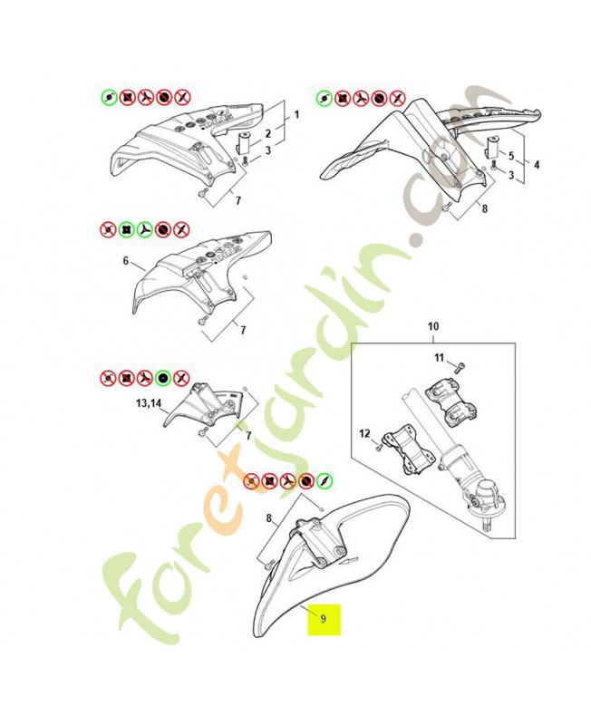 Capot outil duro broyeur 4148-710-8106. Pièce détachée Stihl Capot outil duro broyeur 4148-710-8106. Pièce détachée Stihl