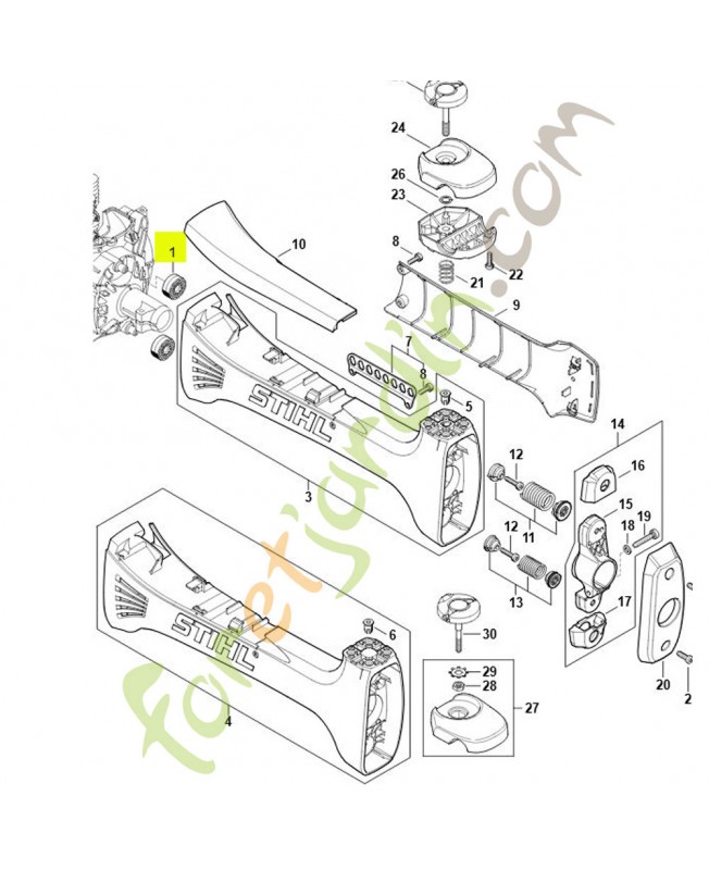 Amortisseur en caoutchouc stihl ref. 4148-792-9303 Remplace référence 4148-792-9300