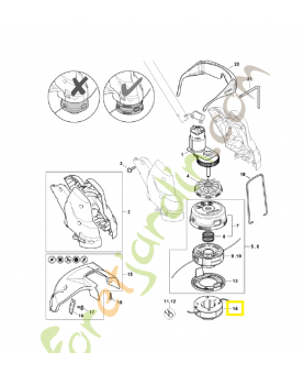 Bobine avec filetage (3 couteaux) 4009-710-4306- piece de rechange stihl