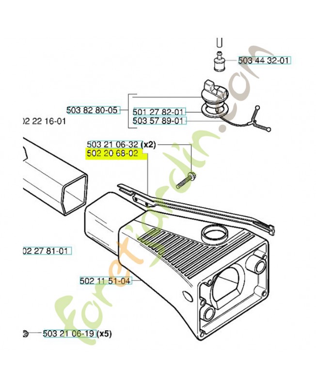Protecteur 502206802. Pièce de rechange Husqvarna