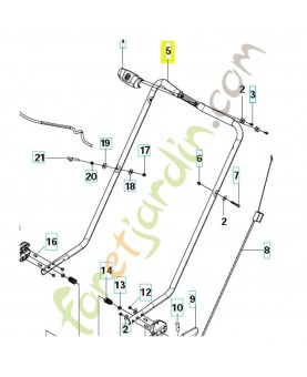 guidon tondeuse husqvarna ref. 522748401 Remplace référence 504053901