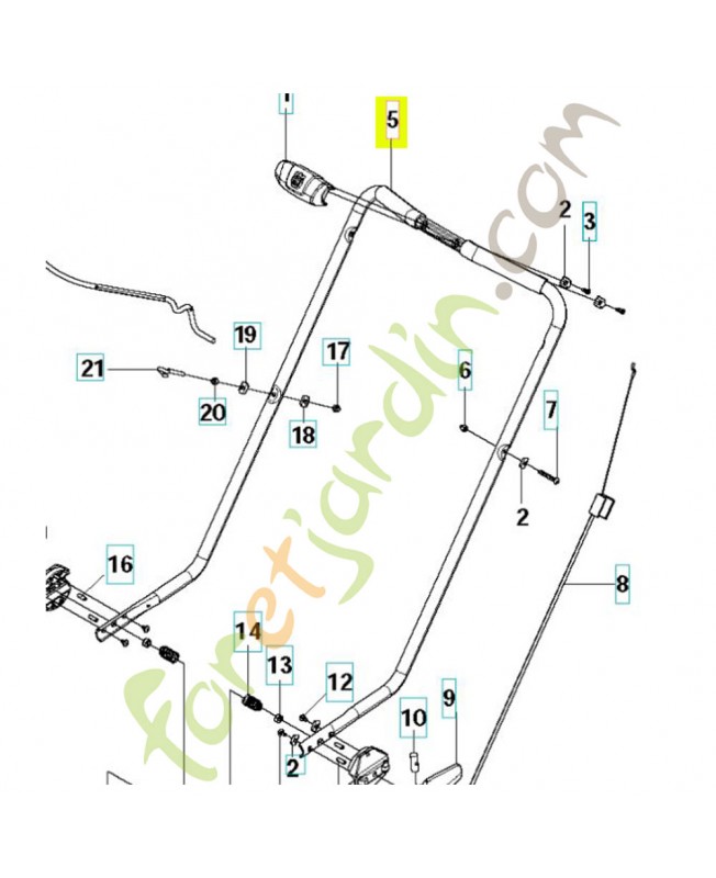 guidon tondeuse husqvarna ref. 522748401 Remplace référence 504053901
