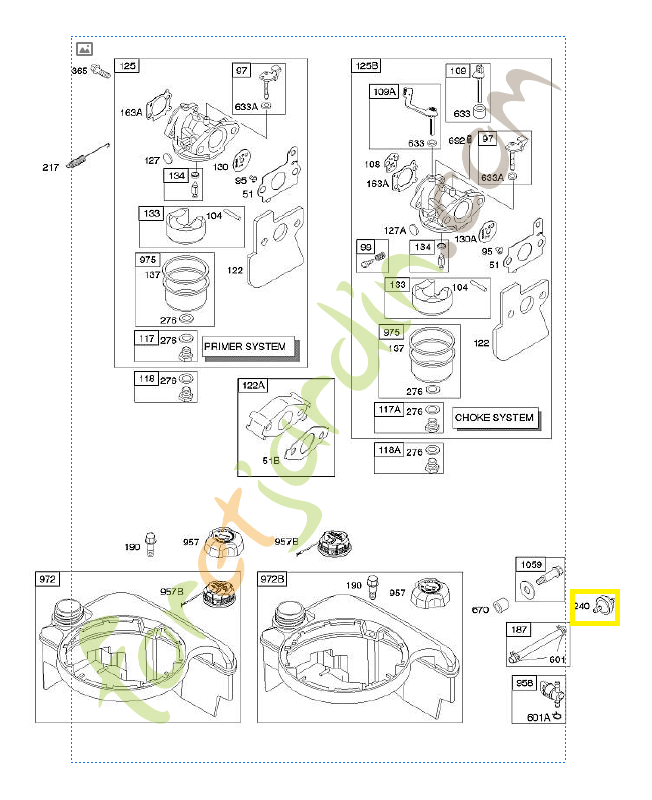 298090s Filtre carburant 0003-000-0103. Pièce de rechange pour moteur thermique Briggs et Straton