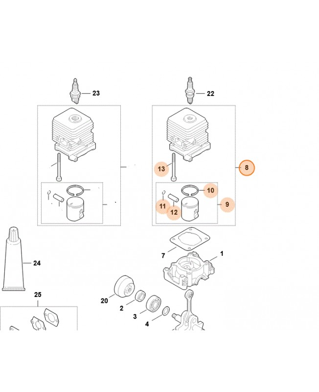 cylindre-piston-4140 020 1206