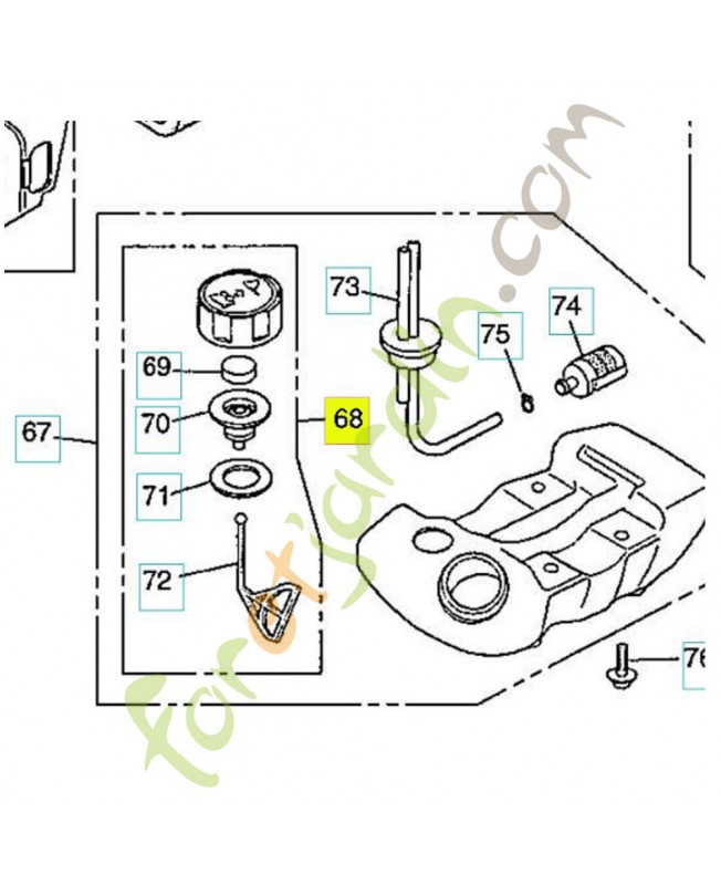 Bouchon de réservoir 505309601. Pièce de rechange Husqvarna